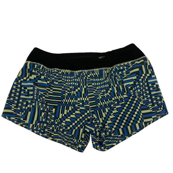 Women's Nike 4" SW Rival Printed Dri-Fit Running Shorts Size Medium Green & Blue - Picture 5 of 12